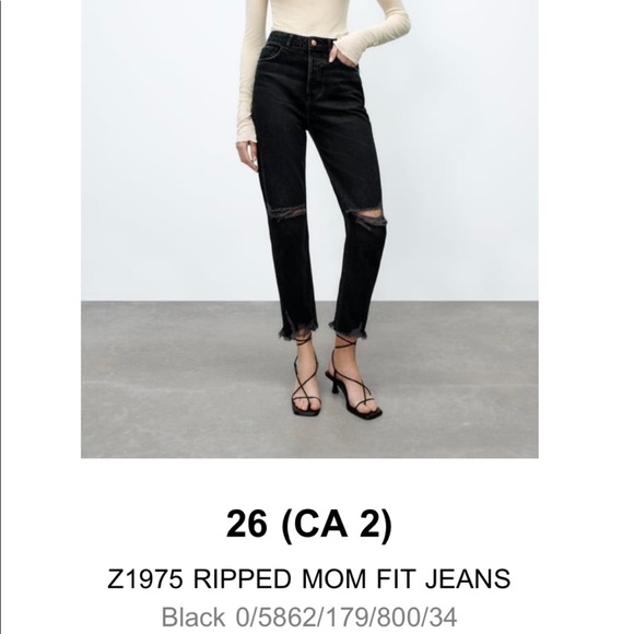Never worn Zara black mom jeans size 26 - Picture 1 of 2